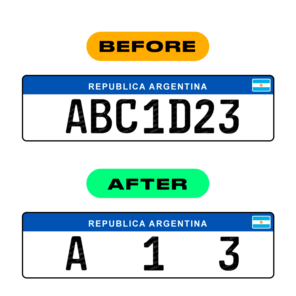 Alite Nanofilm for Argentina license plates - Symbol "2" - Alite