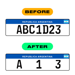 Alite Nanofilm for Argentina license plates - Symbol "V" - Alite