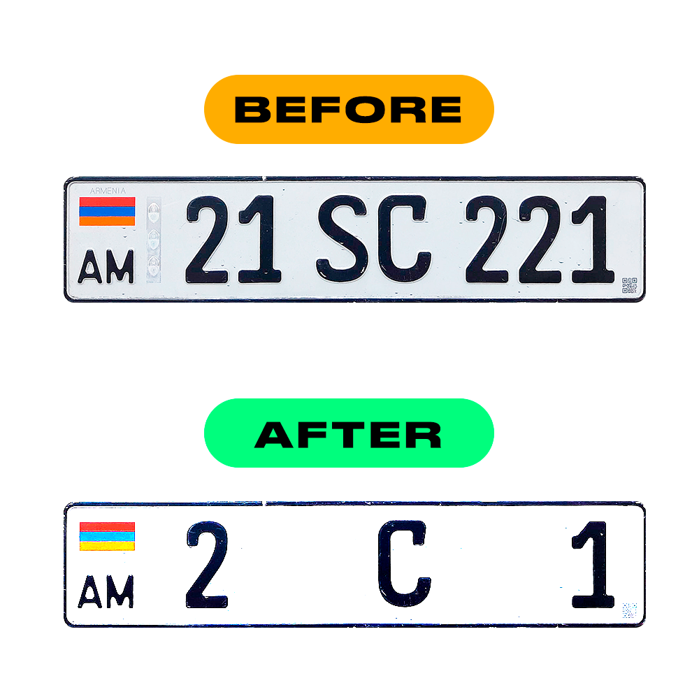 Alite Nanofilm for Armenia number plates - Symbol "D" - Alite