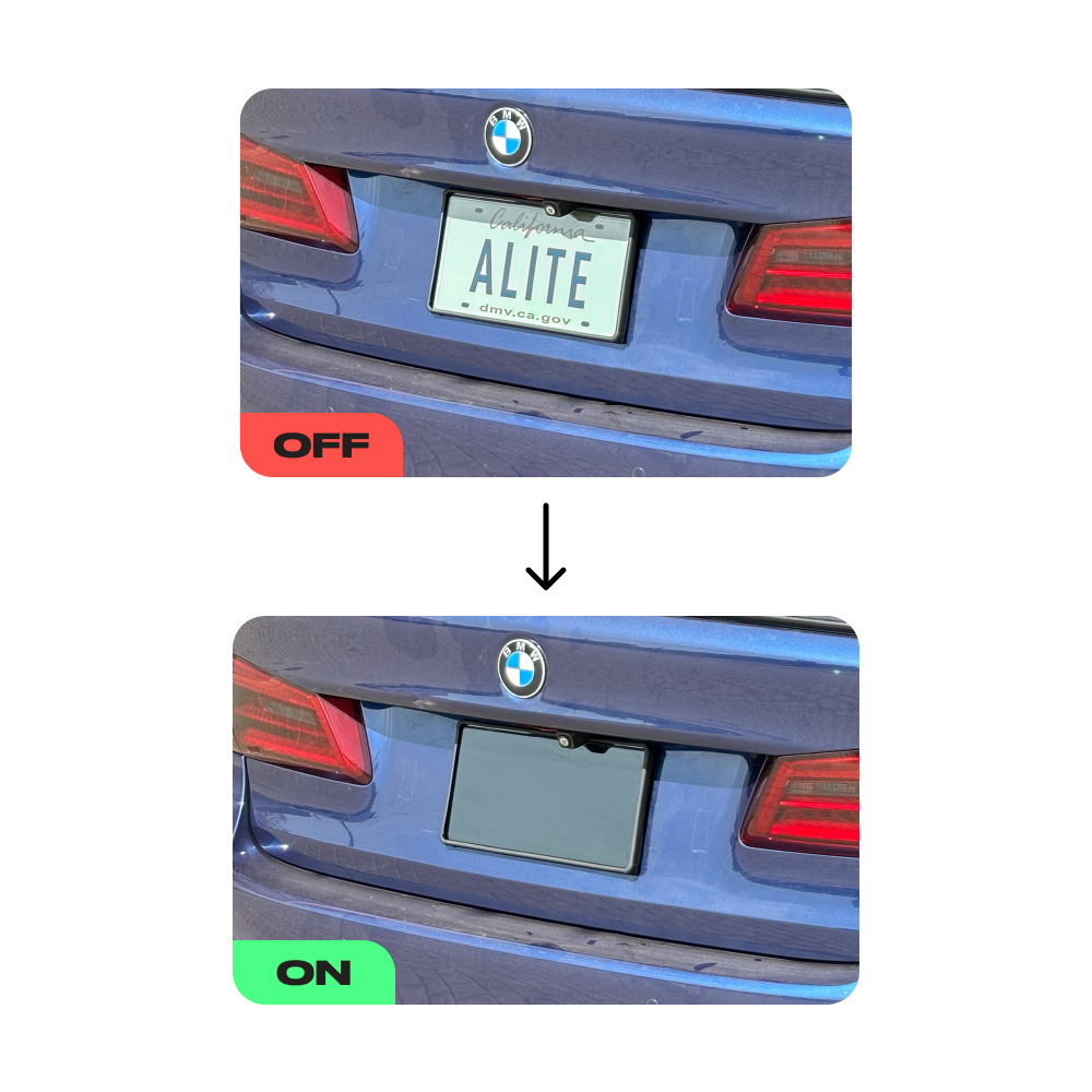 blackout license plate cover with remote