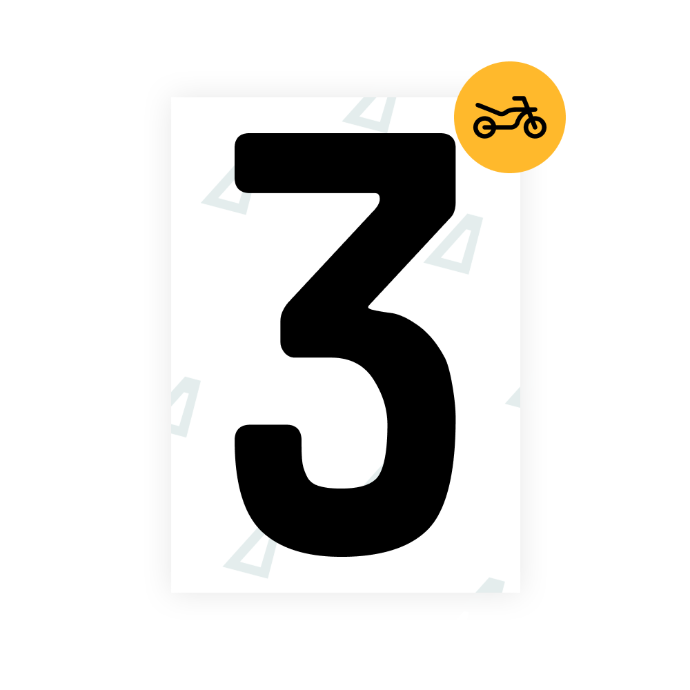 Alite Nanofilm for Brazil moto license plates - Symbol "3"