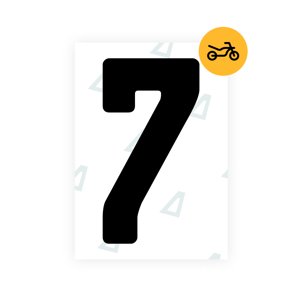 Alite Nanofilm pour plaques d'immatriculation moto uruguayennes - Symbole « 7 »