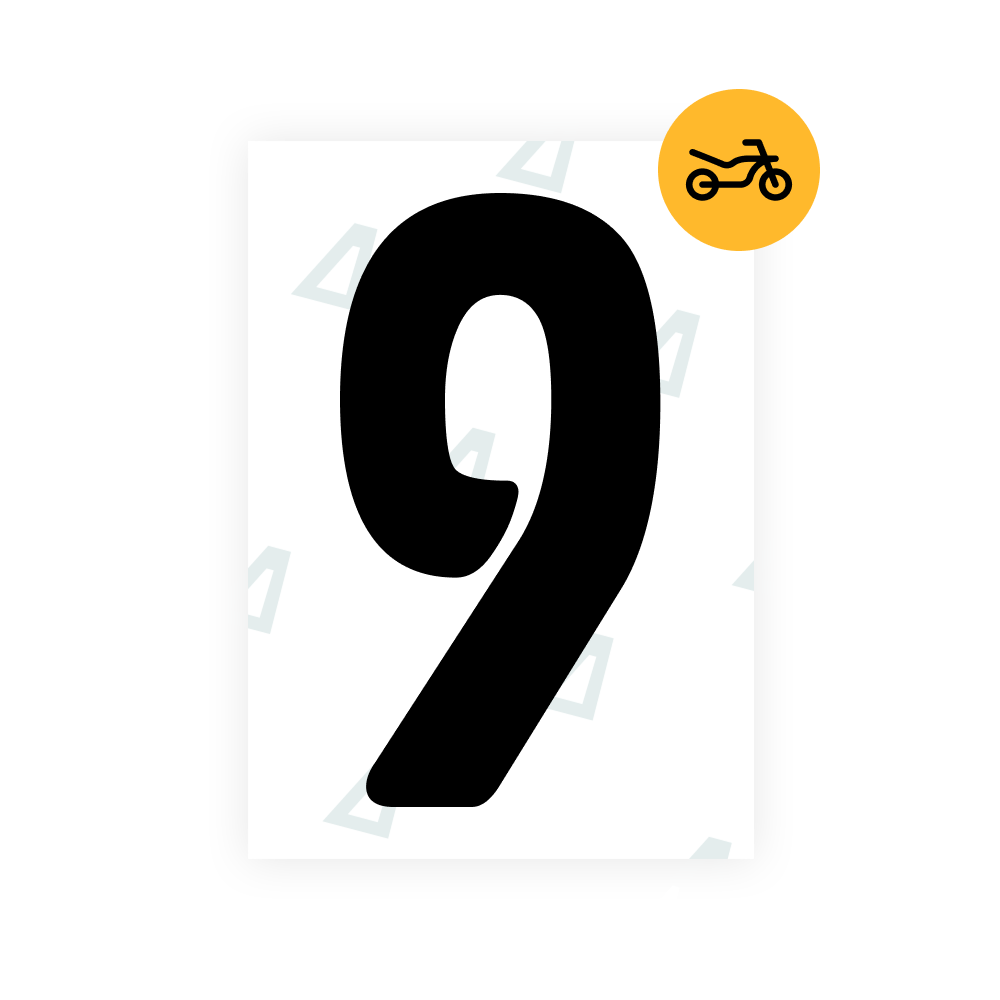 Alite Nanofilm pour plaques d'immatriculation moto uruguayennes - Symbole « 9 »