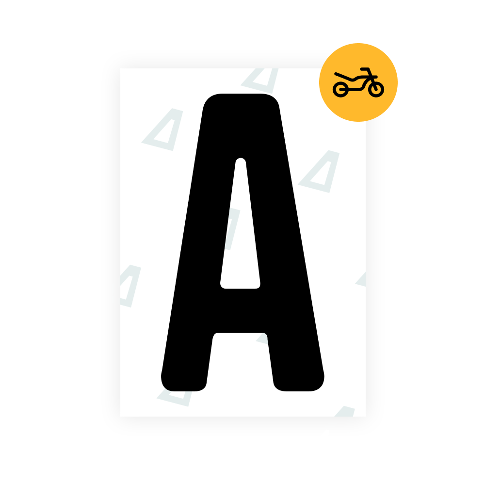 Alite Nanofilm pour plaques d'immatriculation moto uruguayennes - Symbole « A »