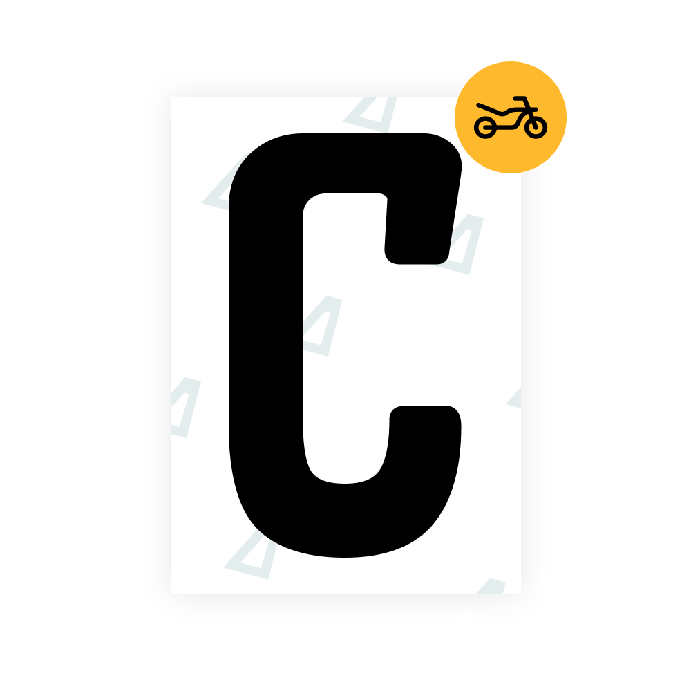 Alite Nanofilm for Brazil moto license plates - Symbol "C"