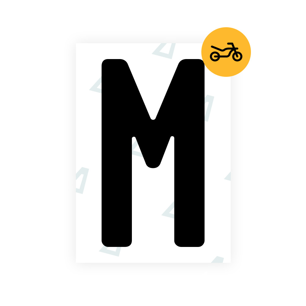 Alite Nanofilm pour plaques d'immatriculation moto uruguayennes - Symbole « M »