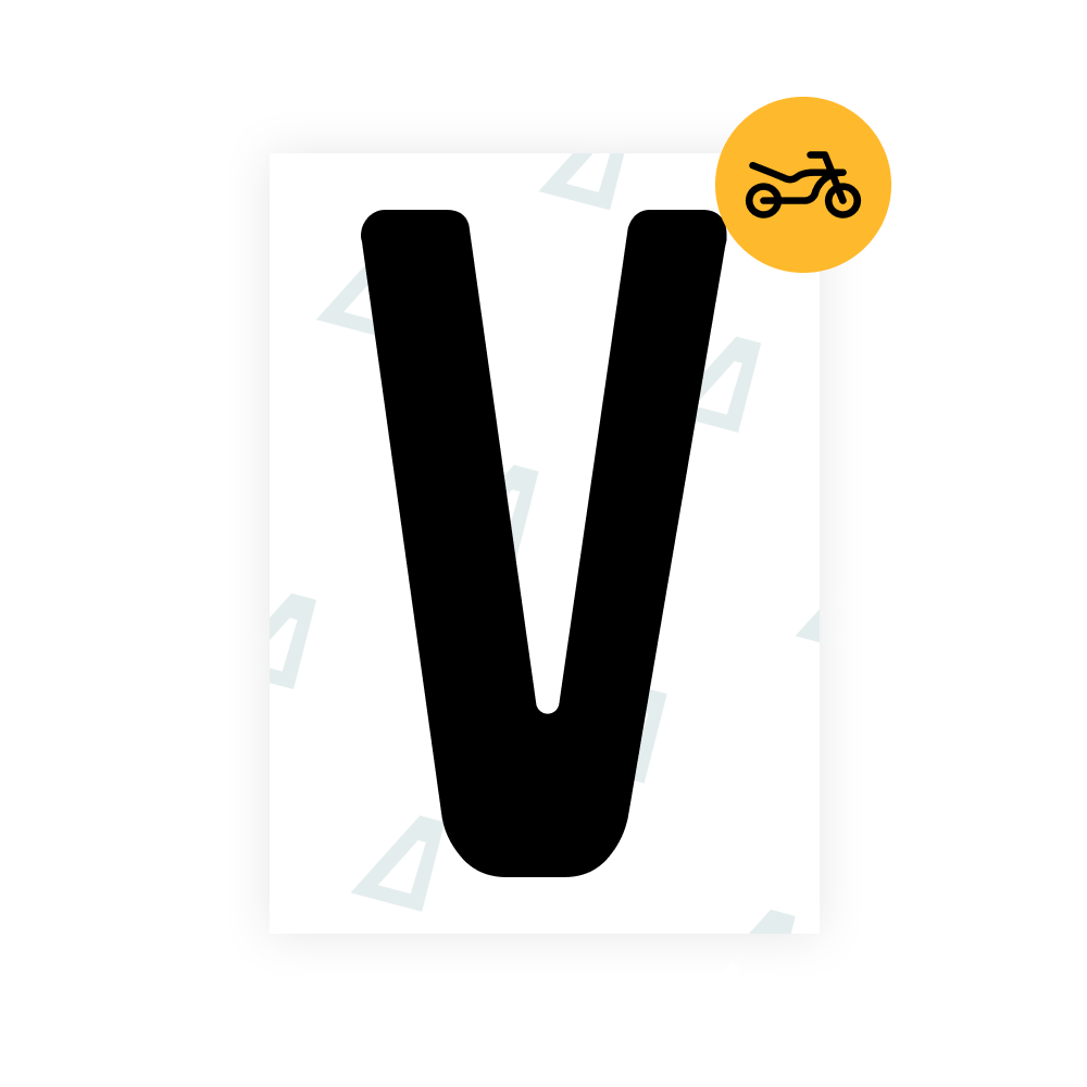 Alite Nanofilm pour plaques d'immatriculation moto brésiliennes - Symbole « V »