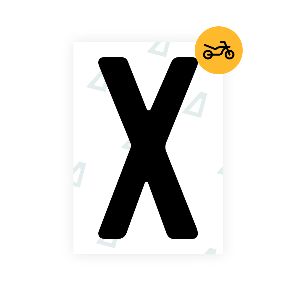 Alite Nanofilm pour plaques d'immatriculation moto brésiliennes - Symbole « X »