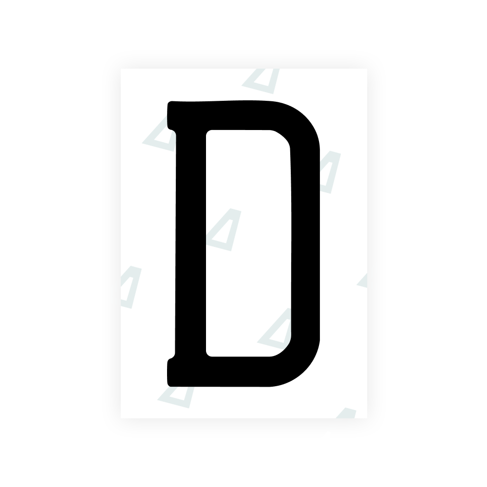 Alite Nanofilm for CA (British Columbia) license plates - Symbol "D"
