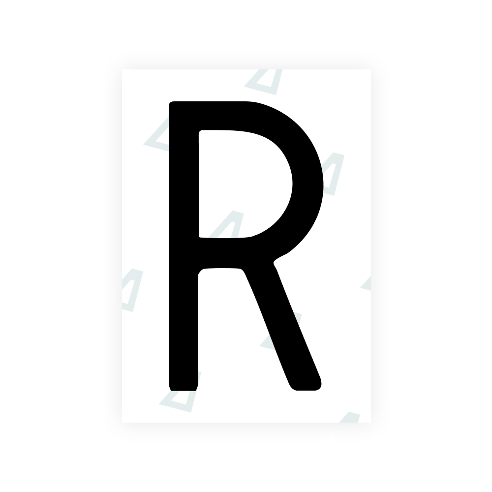 Alite Nanofilm for CA (British Columbia) license plates - Symbol "R"
