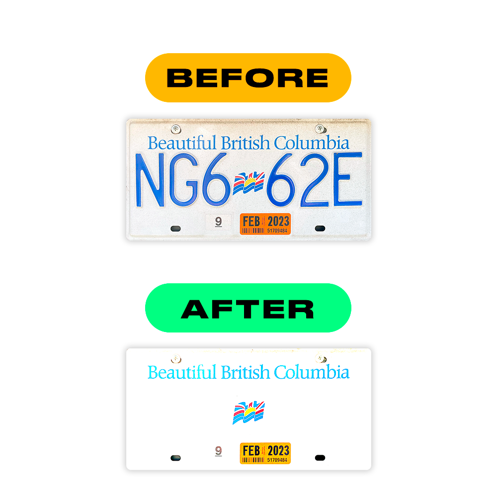 Alite Nanofilm for CA (British Columbia) license plates - Symbol "3"