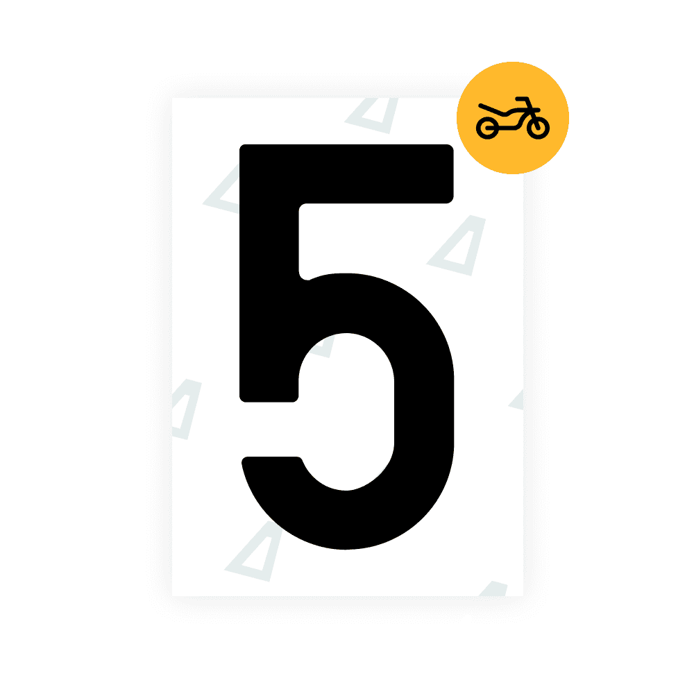 Alite Nanofilm for Czech Moto license plates - Symbol "5" - Alite