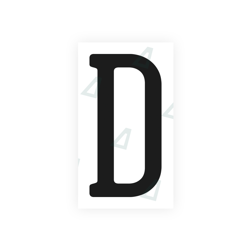 Alite Nanofilm for US (California) license plates - Symbol "D" - Alite