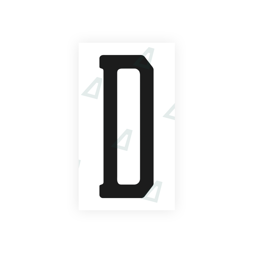 Alite Nanofilm for US (Florida 2003) license plates - Symbol "D" - Alite