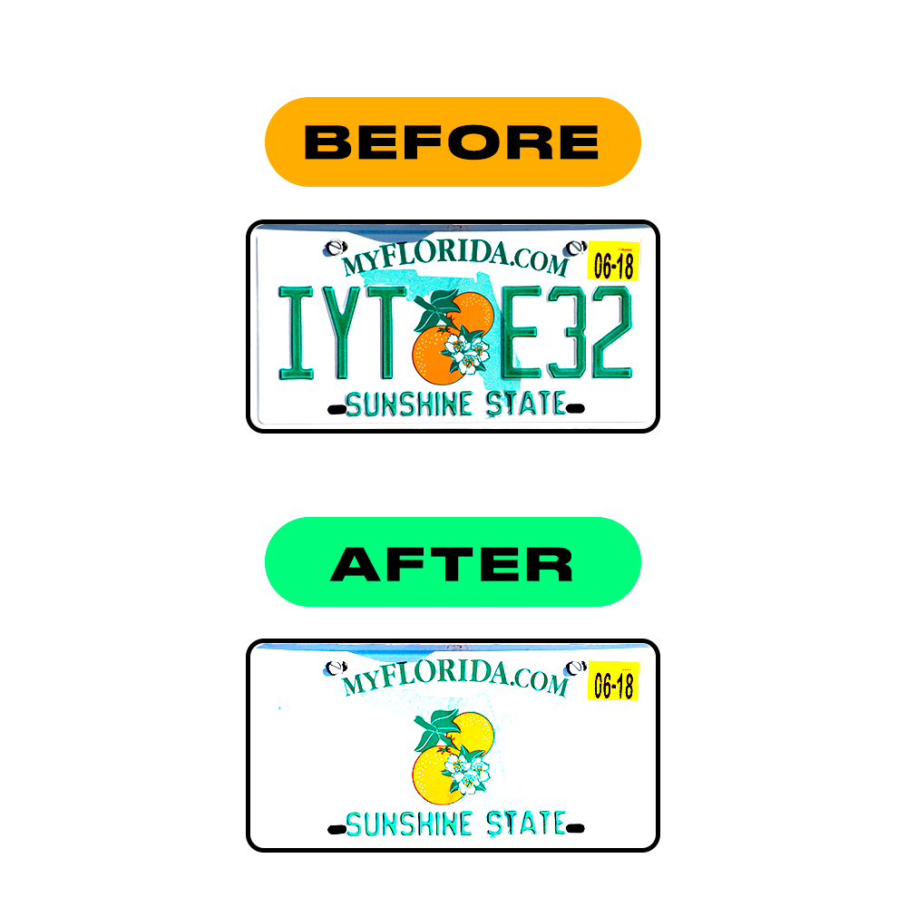 Alite Nanofilm for US (Florida 2003) license plates - Symbol "V" - Alite