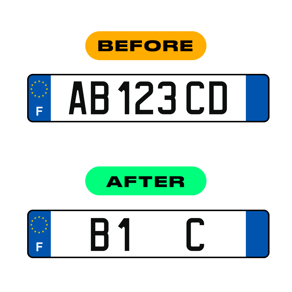 Alite Nanofilm for France license plates - Symbol "3" - Alite
