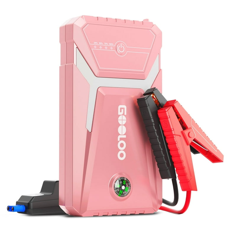 Gooloo Ge1500 Démarreur de voiture, 1500A de crête 12V Boîte de démarrage de batterie avec port de charge (jusqu'à 6,0L essence et 4,0L moteurs diesel), Pack de boost de batterie portable