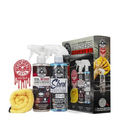 Chemical Guys 4pc Interior Essentials Liquid Automotive Cleaning Kit for Car Care