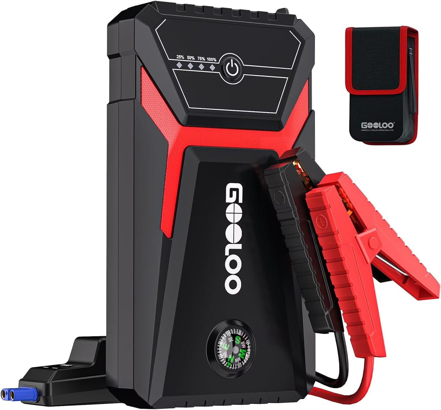 Gooloo Starthilfegerät für Autos, 1500 A Spitzenleistung, 12 V Starthilfegerät mit Schnellladefunktion, GE1500 Tragbarer Batteriebooster