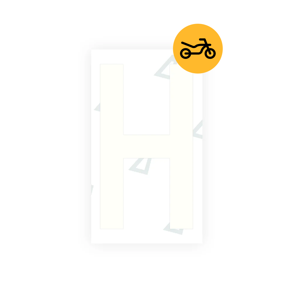 Alite Nanofilm for Greece moto license plates - Symbol "H" - Alite