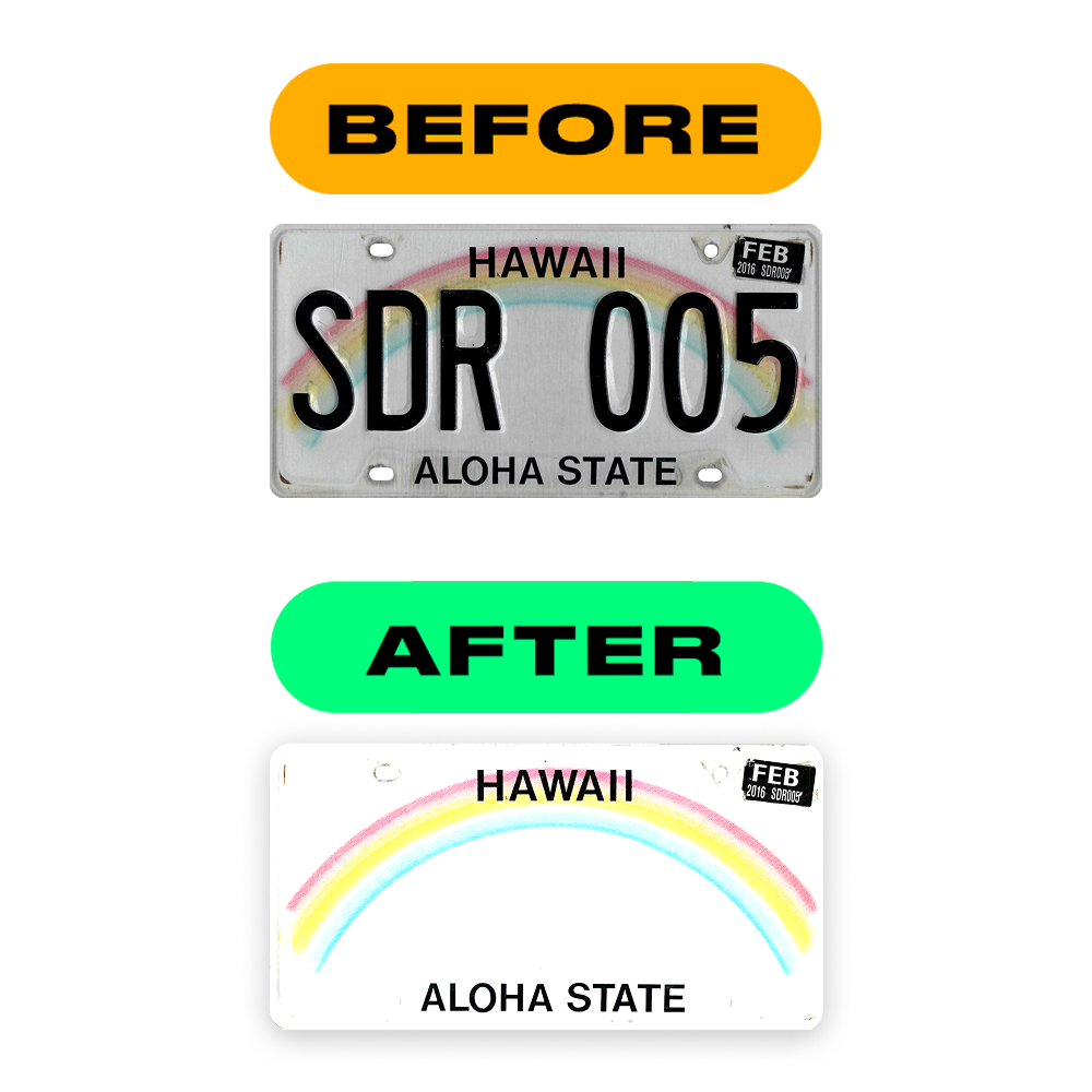 Nanofilme Alite para placas de veículos dos EUA (Havaí) - Símbolo "5"