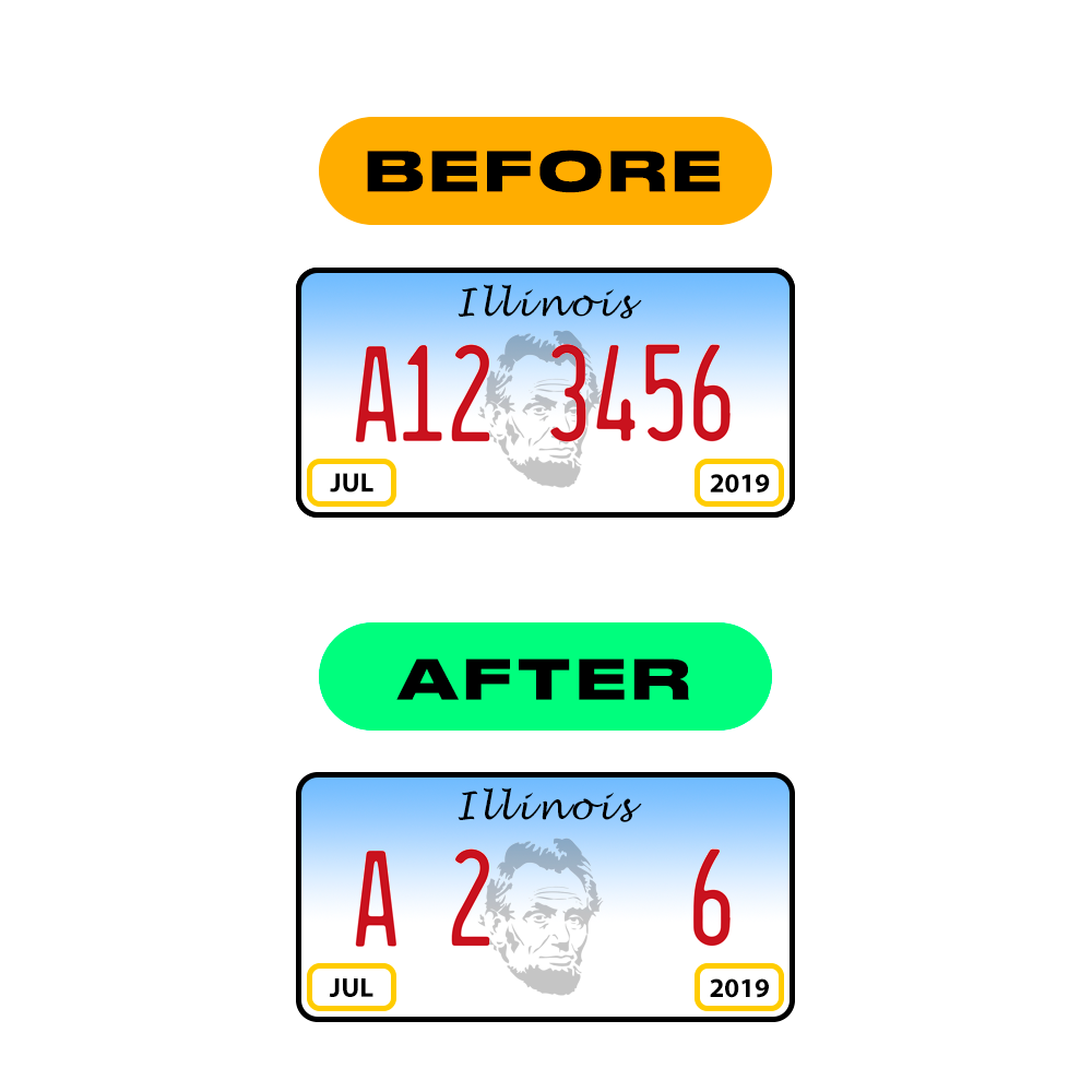 Alite Nanofilm for US (Illinois 2006 - Round) license plates - Symbol "A" - Alite