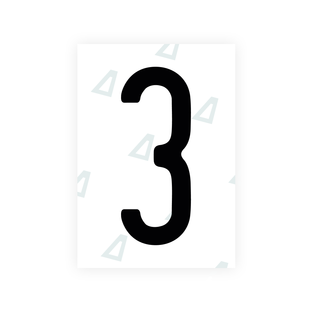 Film nano Alite pour plaques d'immatriculation américaines (Illinois 2006 - Rondes) - Symbole « 3 »