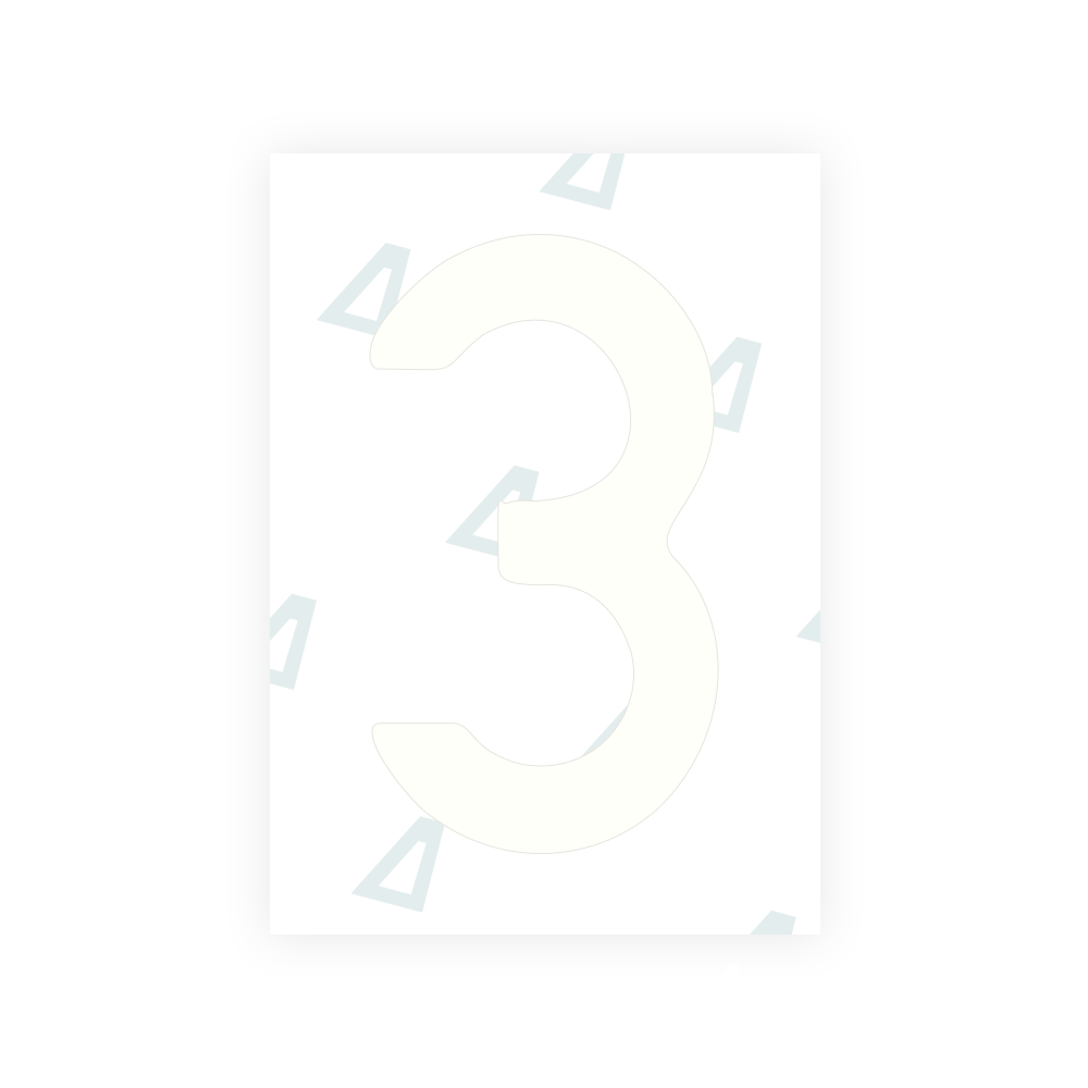 Alite Nanofilm for Israel (wide) license plates - Symbol "3"