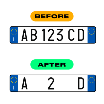Alite Nanofilm for rear Italy license plates - Symbol "9" - Alite