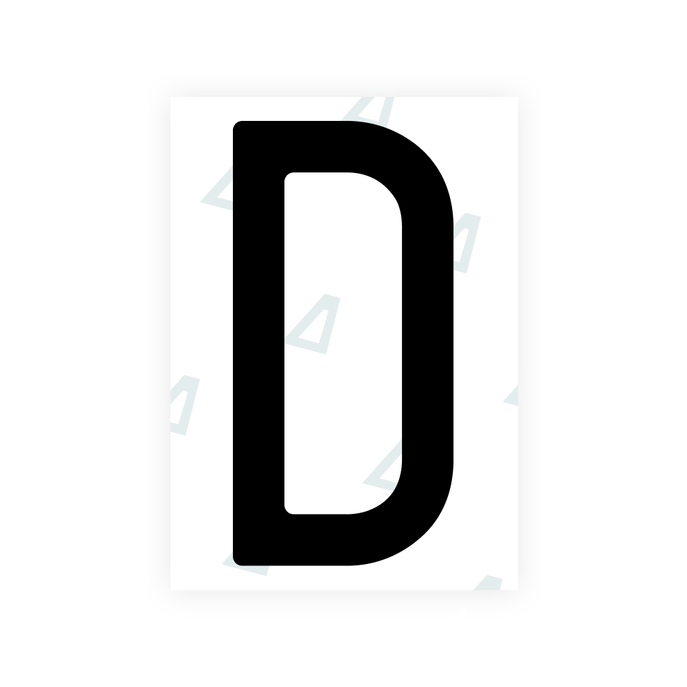 イタリアのリアナンバープレート用 Alite ナノフィルム - シンボル「D」
