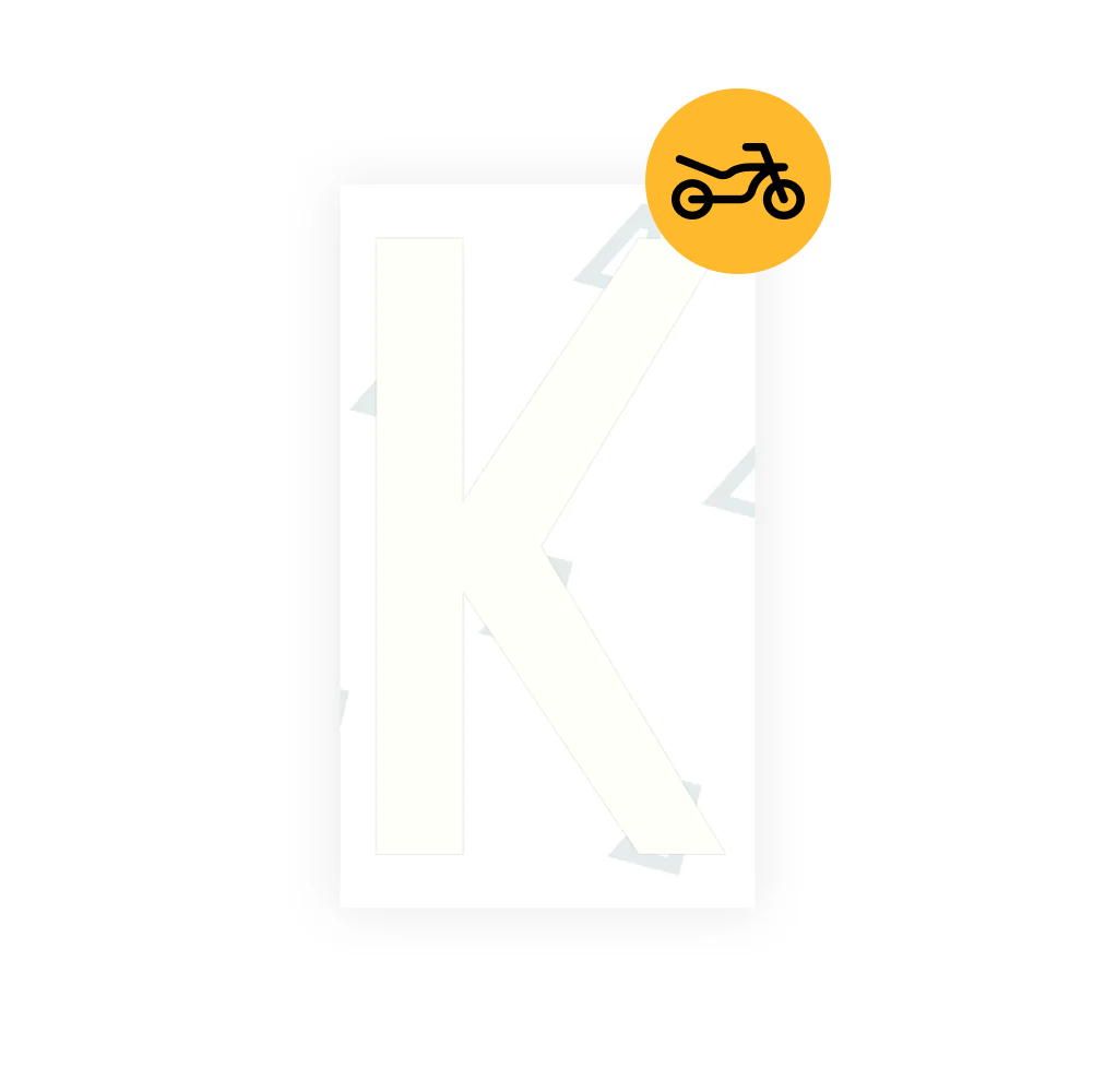 Alite Nanofilm for Greece moto license plates - Symbol "K" - Alite
