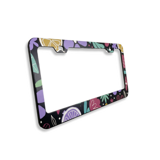 License plate frame Aluminum for USA (Flowers) 1pc