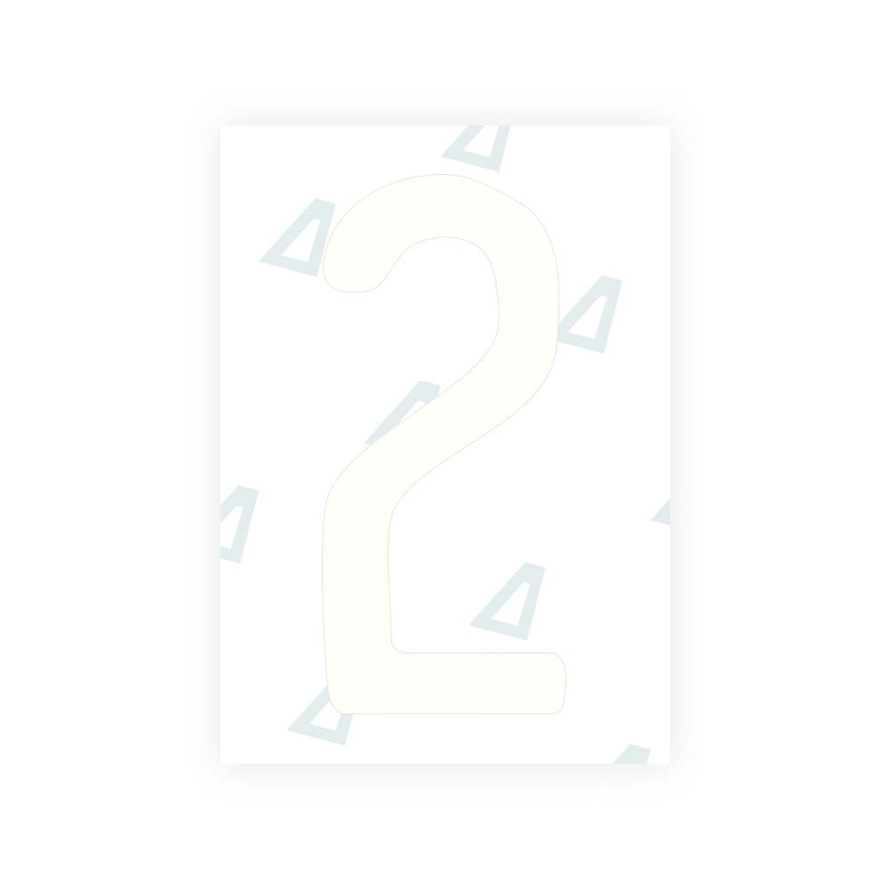 米国（ニューハンプシャー州）ナンバープレート用 Alite ナノフィルム - シンボル「2」