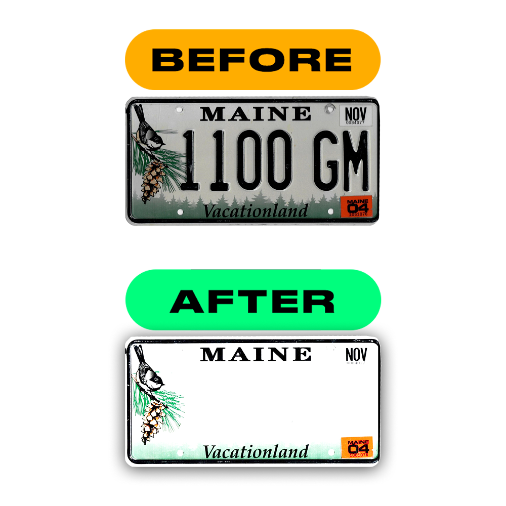 Nanofilme Alite para placas de veículos dos EUA (Maine) - Símbolo "D"