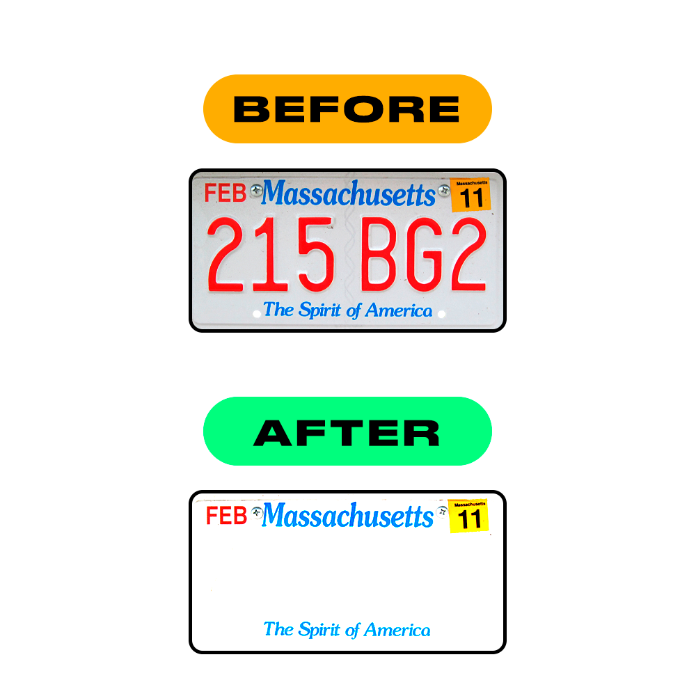 Alite Nanofilm for US (Massachusetts) license plates - Symbol "7" - Alite