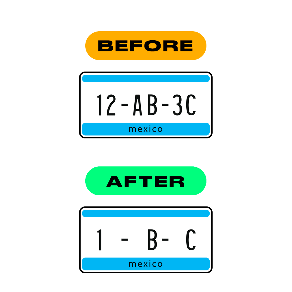 Alite Nanofilm for Mexico license plates - Symbol "B" - Alite