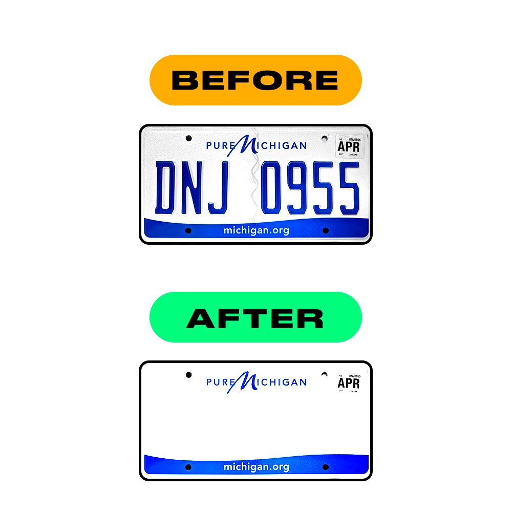 Alite Nanofilm for US (Michigan) license plates - Symbol "M" - Alite