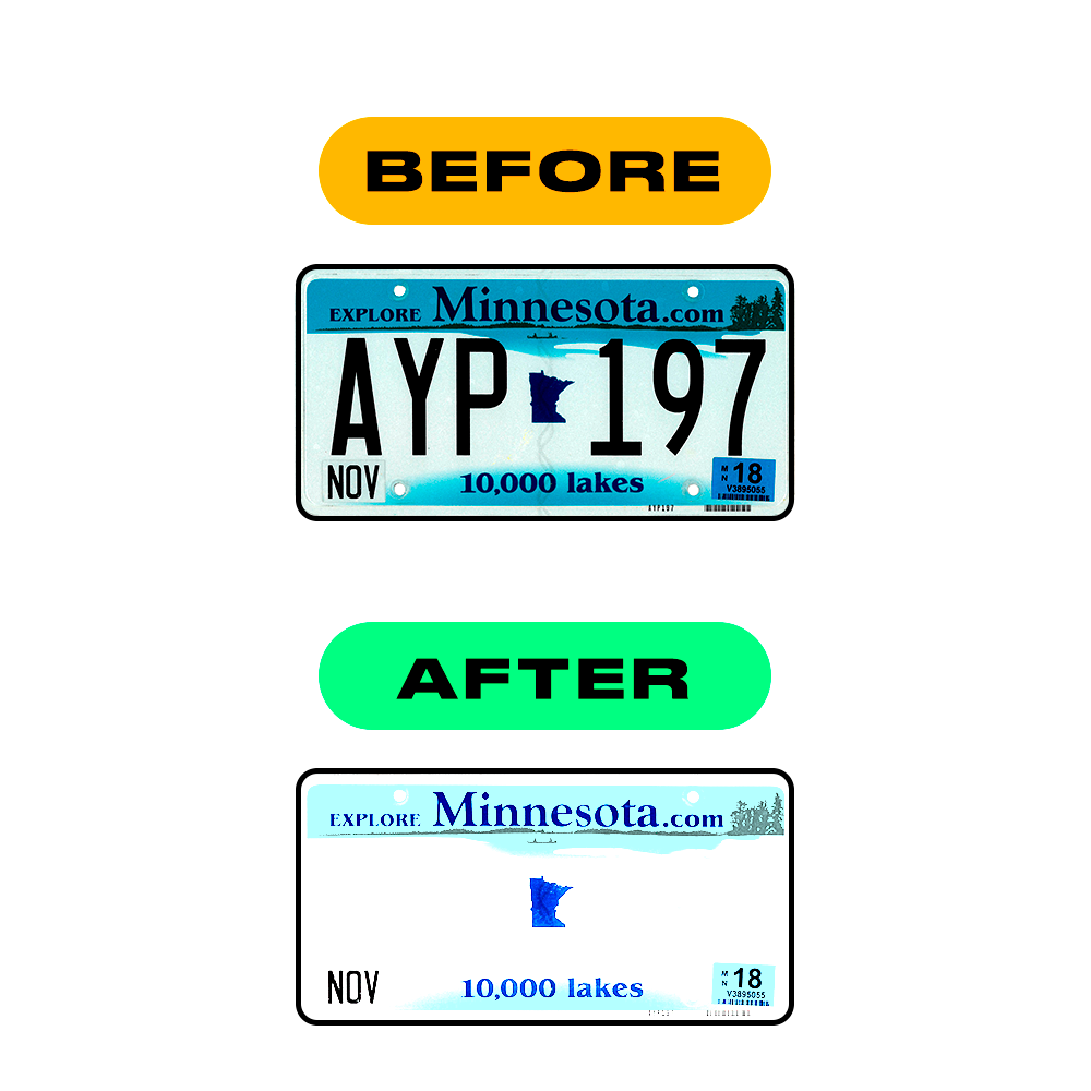 Alite Nanofilm for US (Minnesota) license plates - Symbol "3" - Alite
