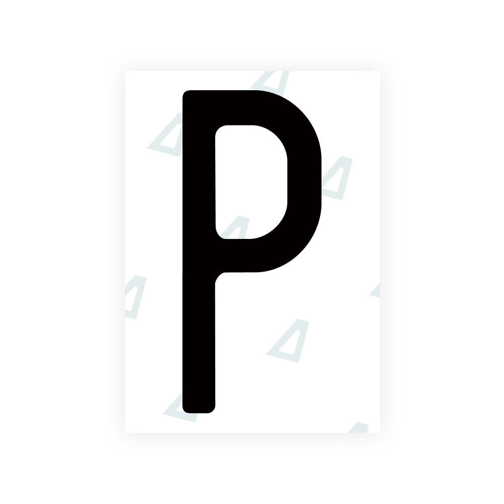 Nanofilme Alite para matrículas de veículos dos EUA (Missouri) - Símbolo "P"