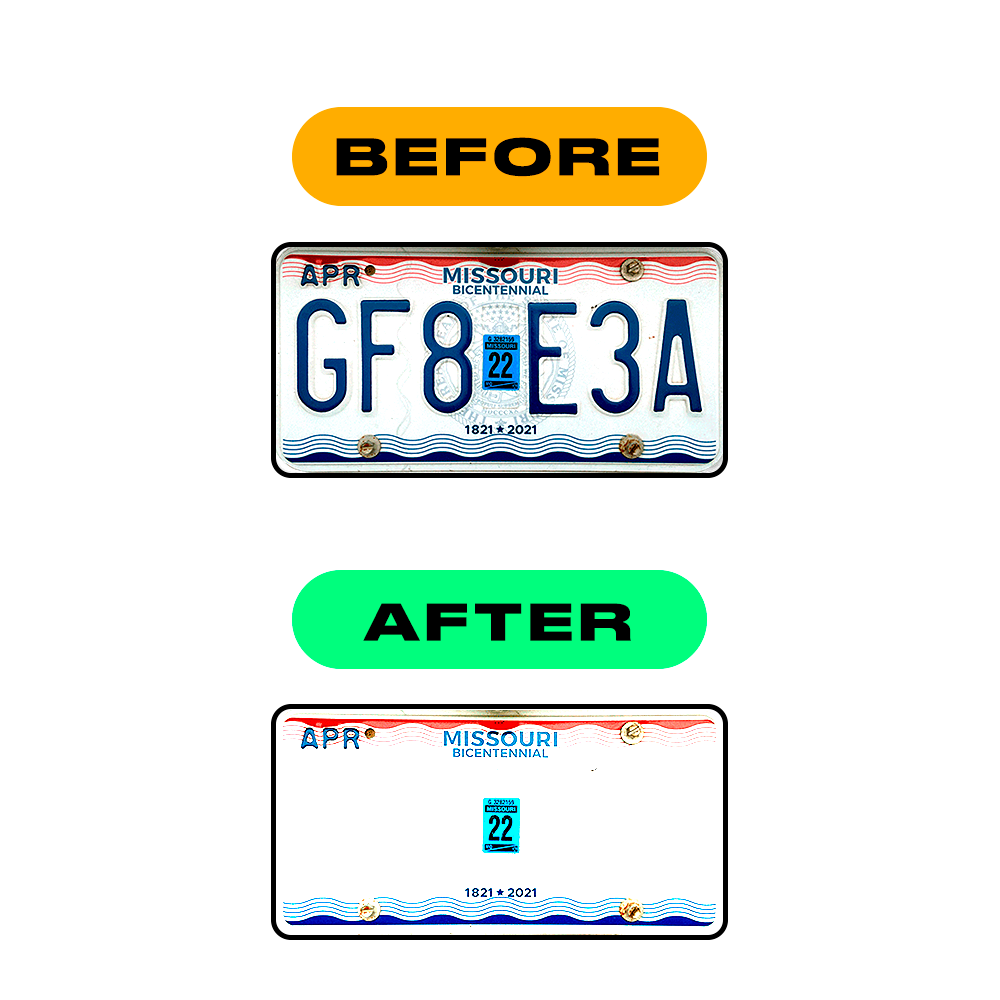 Alite Nanofilm for US (Missouri) license plates - Symbol "S" - Alite