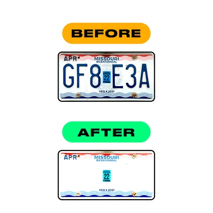 Alite Nanofilm for US (Missouri) license plates - Symbol "S" - Alite