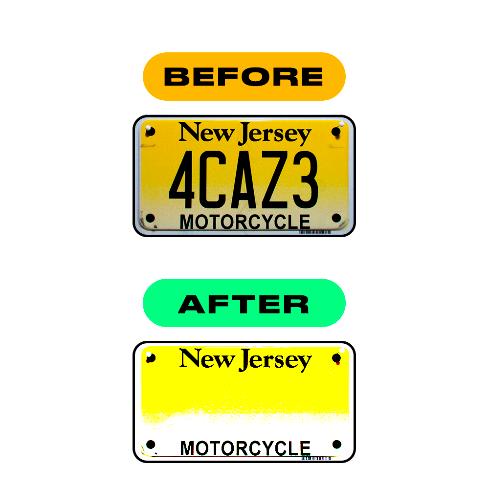 Alite Nanofilm for US (New Jersey) Moto license plates - Symbol "W" - Alite