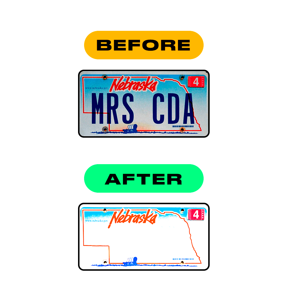 Alite Nanofilm for US (Nebraska 2005-2011) license plates - Symbol "Y" - Alite