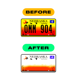 Alite Nanofilm for US (Nebraska 2002-2005) license plates - Symbol "S" - Alite