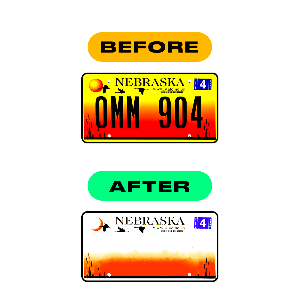 Alite Nanofilm for US (Nebraska 2002-2005) license plates - Symbol "9" - Alite