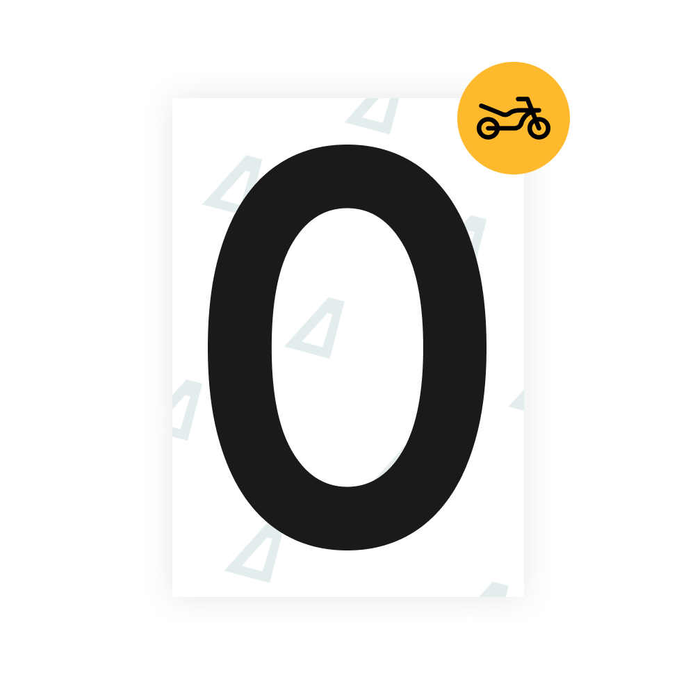 Alite Nanofilm for Netherlands moto license plates - Symbol "0"
