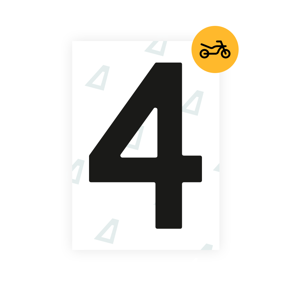 Alite Nanofilm for Netherlands moto license plates - Symbol "4"