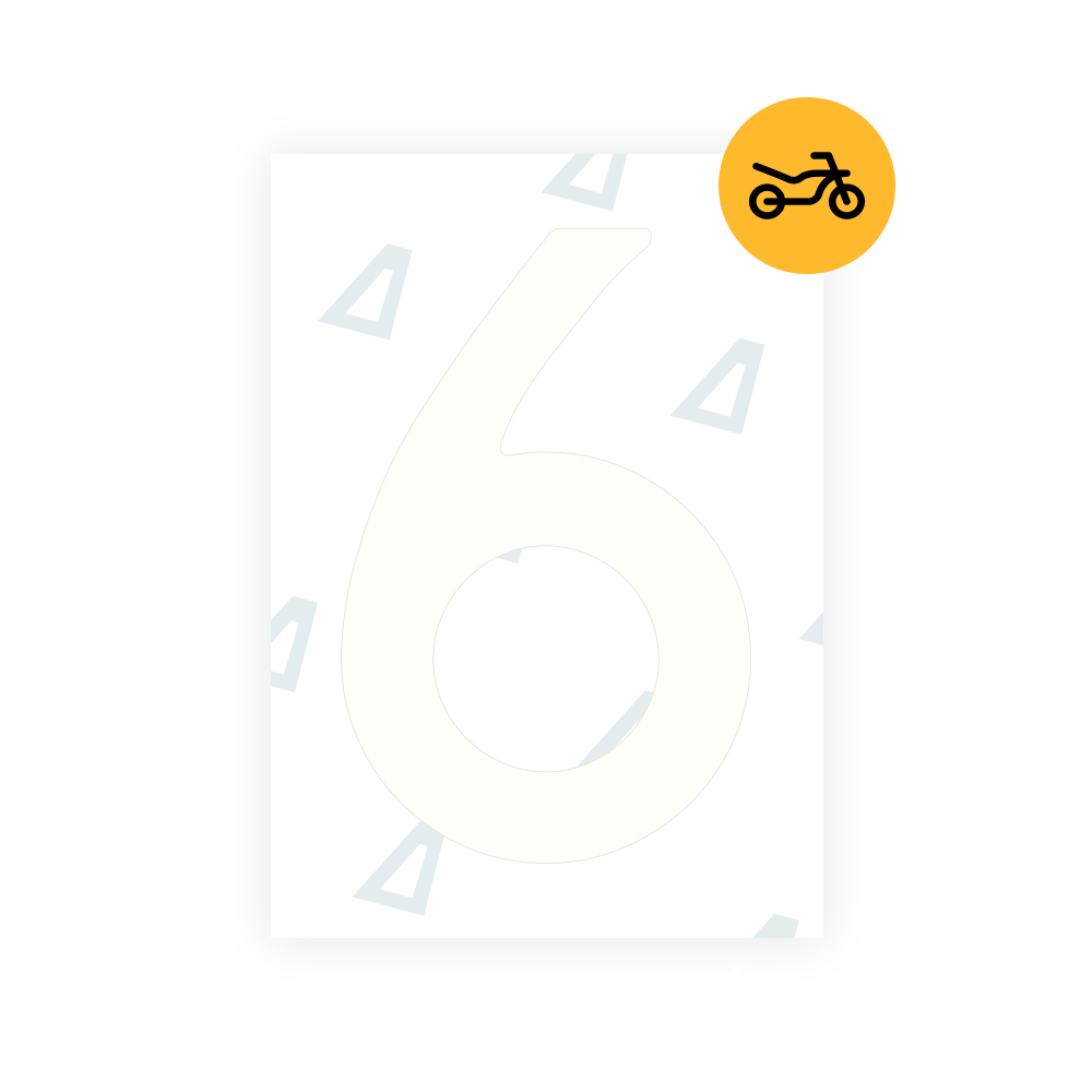 Alite Nanofilm for Netherlands moto license plates - Symbol "6"