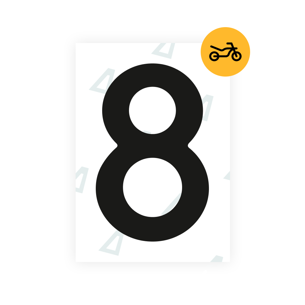 Alite Nanofilm for Netherlands moto license plates - Symbol "8"