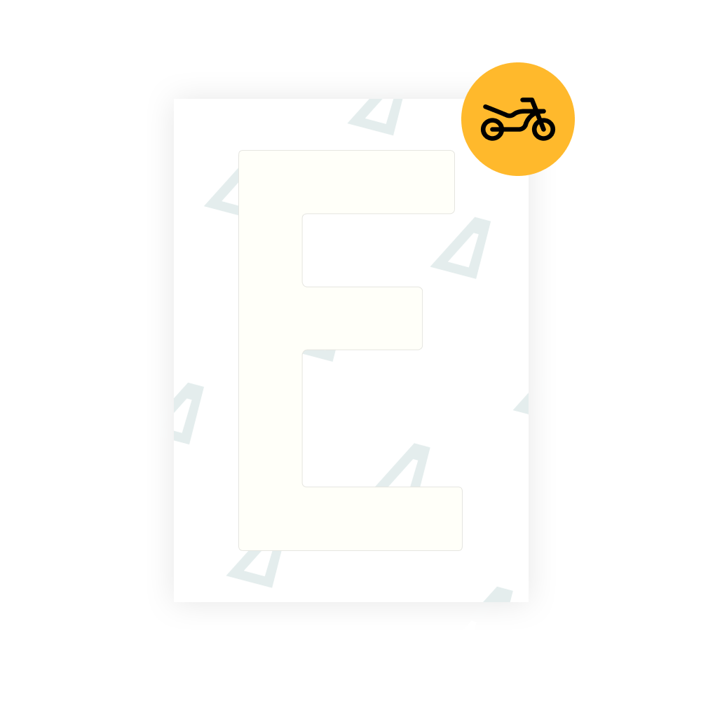 Alite Nanofilm for Netherlands moto license plates - Symbol "E"